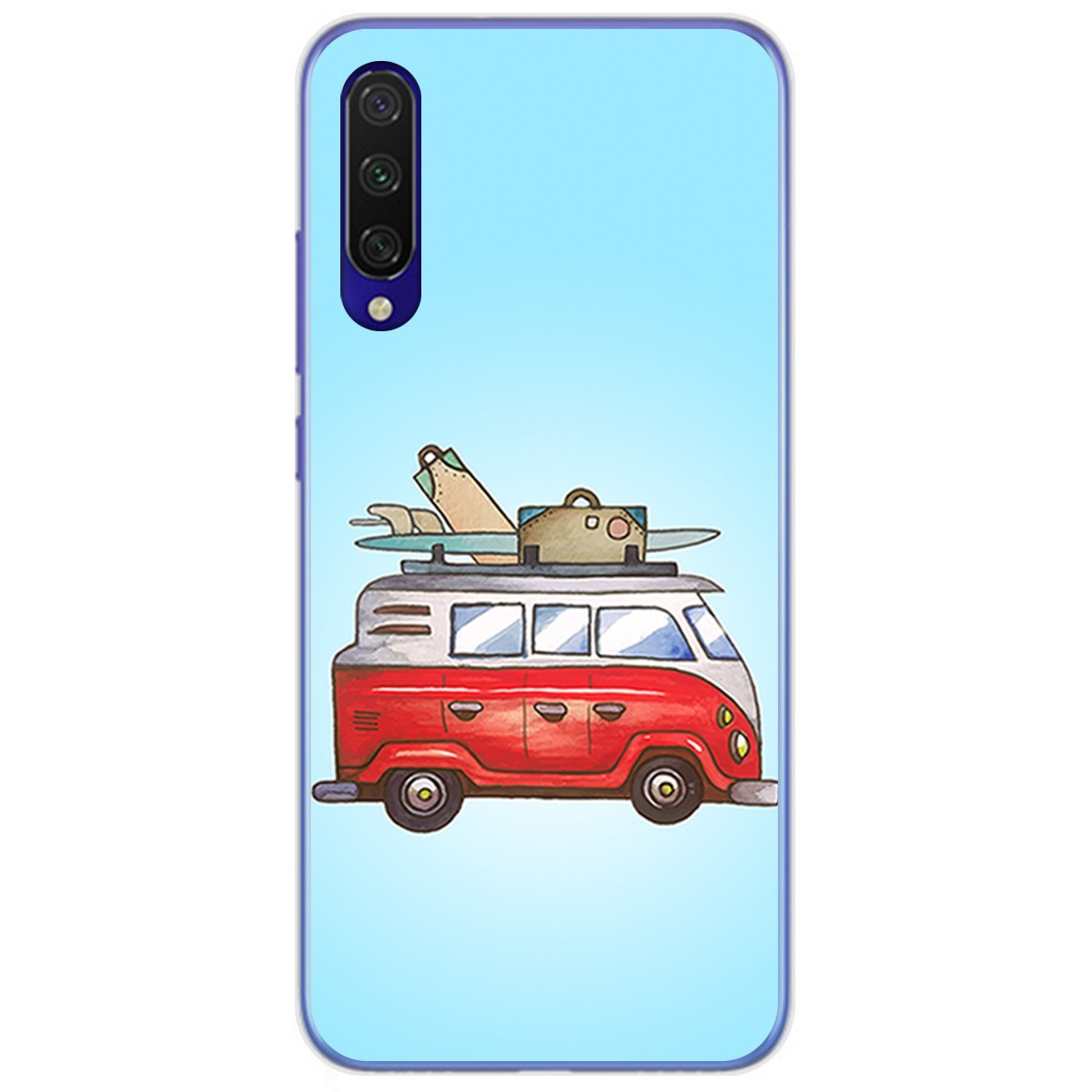 Funda Gel Tpu para Xiaomi Mi 9 Lite diseño Furgoneta Dibujos