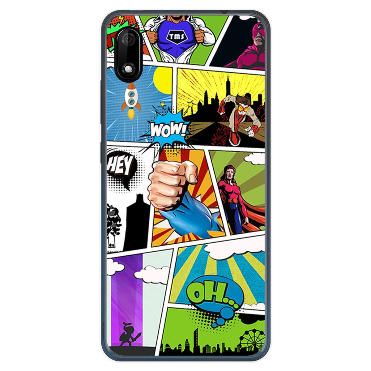 Funda Gel Tpu para Wiko Y70 diseño Comic Dibujos