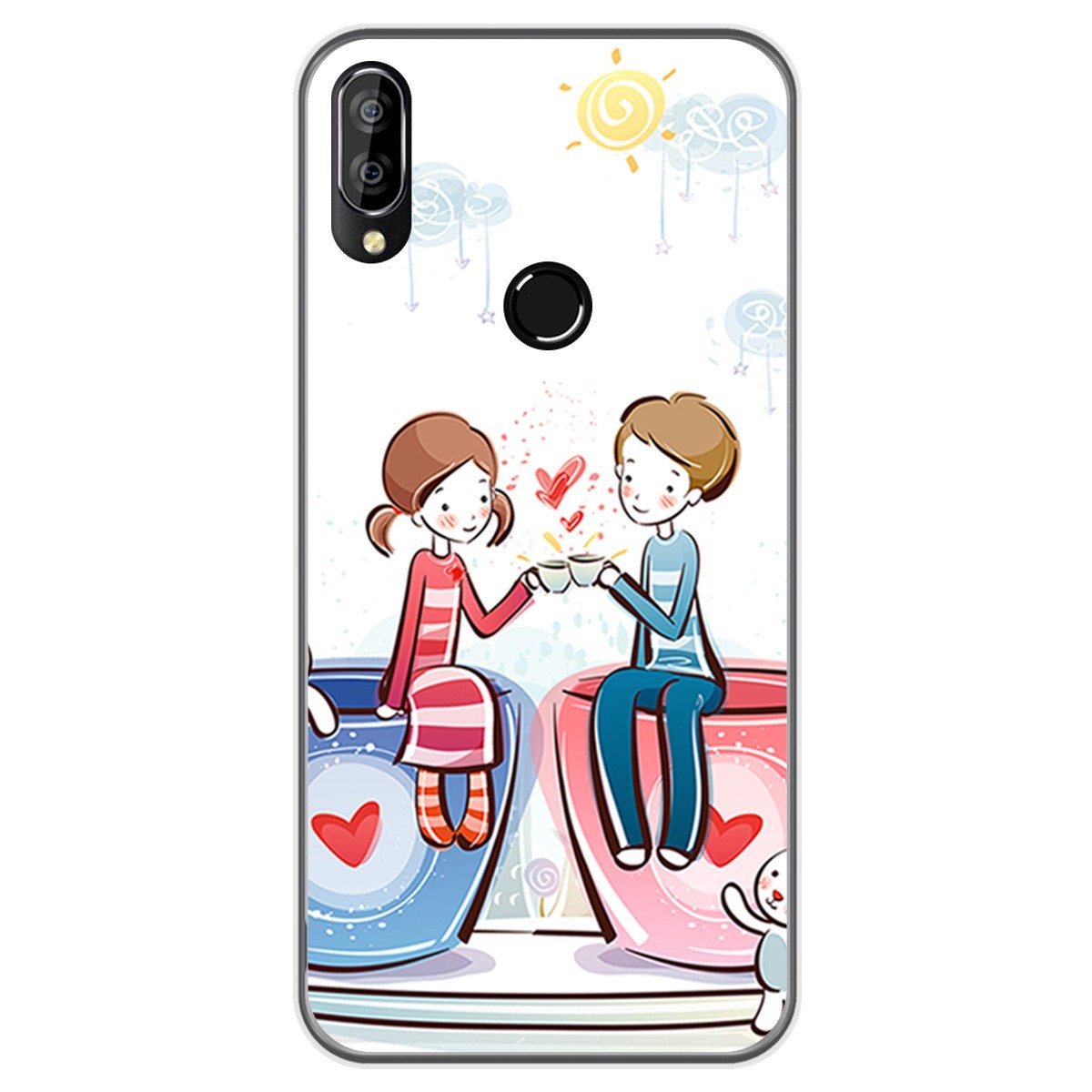 Funda Gel Tpu para Oukitel C16 Pro diseño Café Dibujos