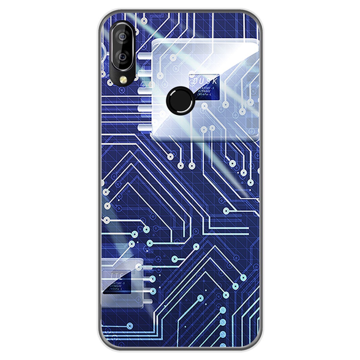 Funda Gel Tpu para Oukitel C16 Pro diseño Circuito Dibujos