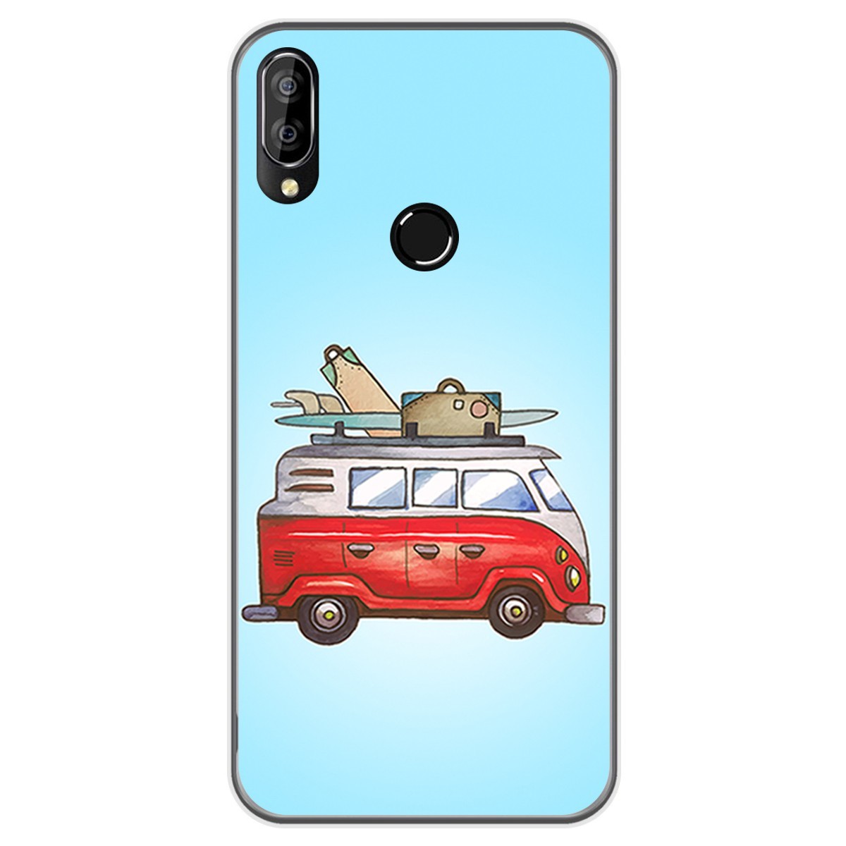Funda Gel Tpu para Oukitel C16 Pro diseño Furgoneta Dibujos