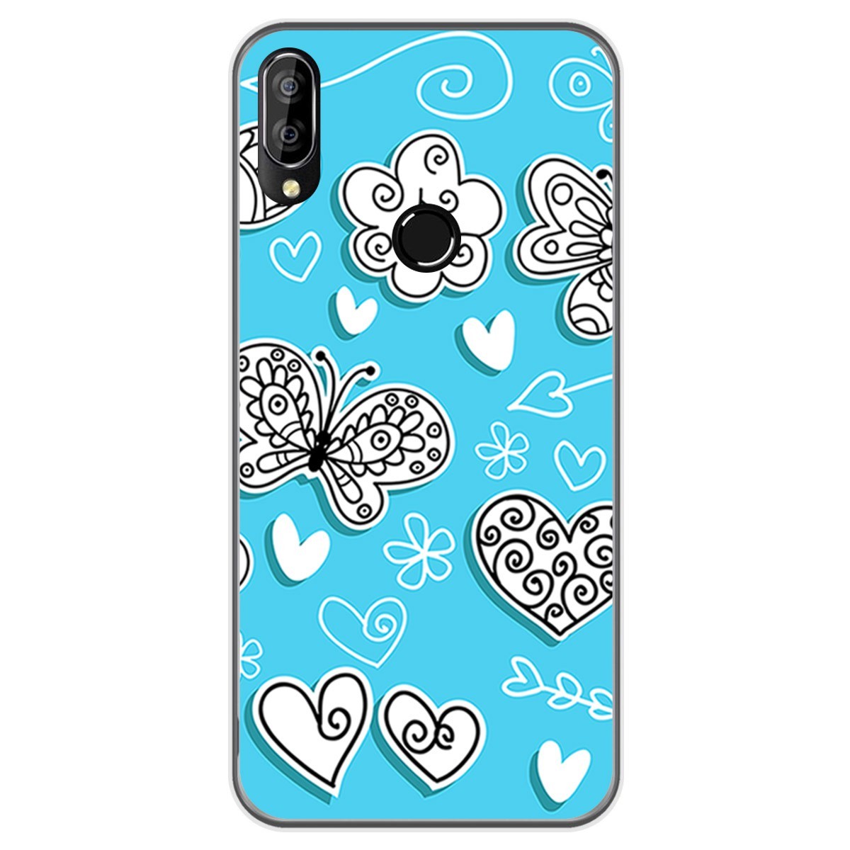 Funda Gel Tpu para Oukitel C16 Pro diseño Mariposas Dibujos