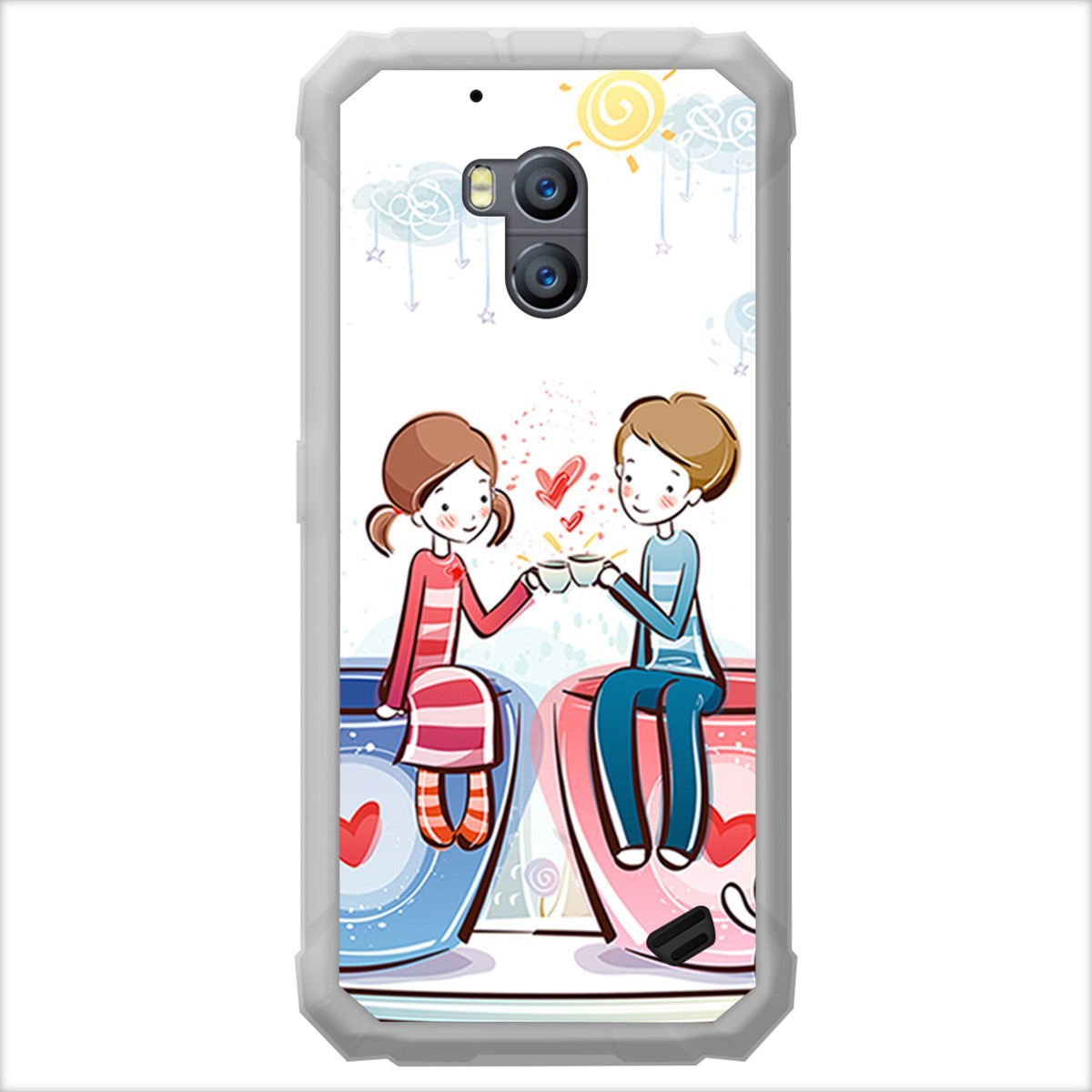 Funda Gel Tpu para Ulefone Armor X2 diseño Café Dibujos