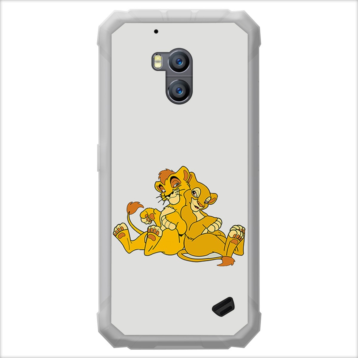 Funda Gel Tpu para Ulefone Armor X2 diseño Leones Dibujos