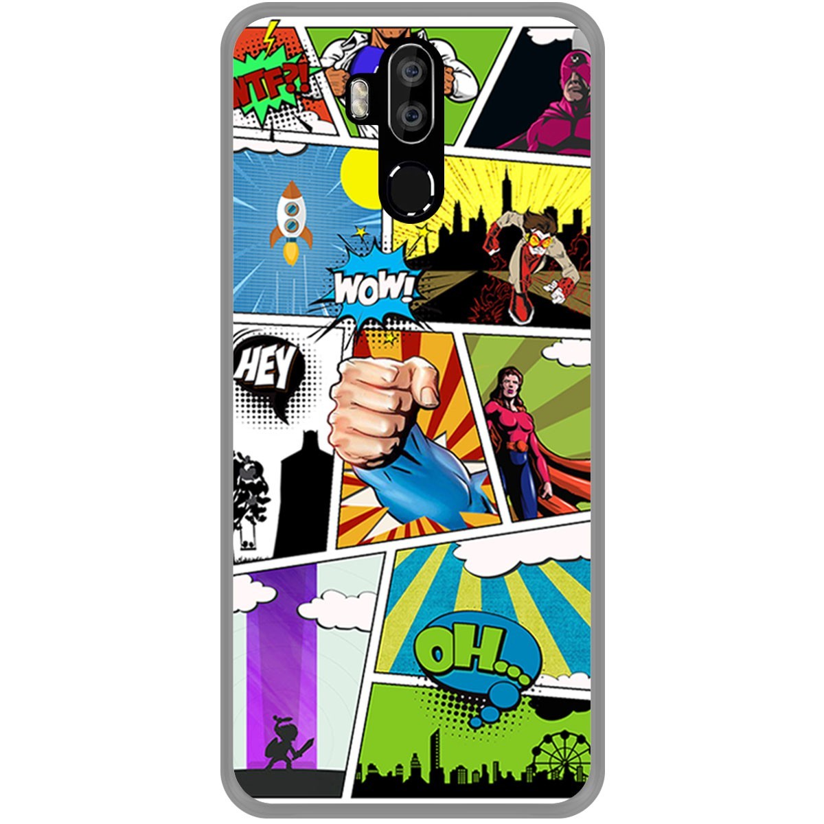 Funda Gel Tpu para Leagoo M13 diseño Comic Dibujos