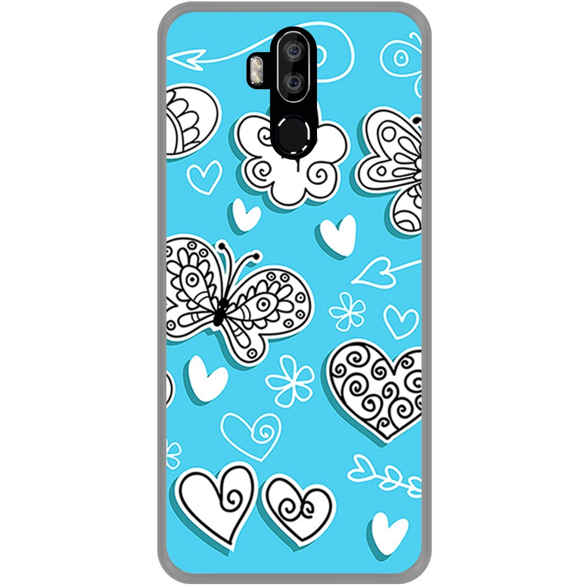 Funda Gel Tpu para Leagoo M13 diseño Mariposas Dibujos