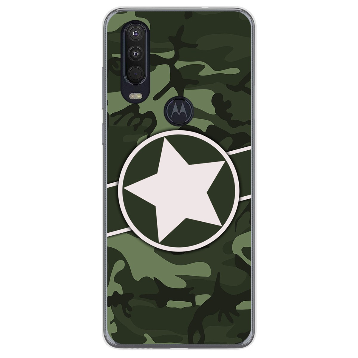 Funda Gel Tpu para Motorola One Action diseño Camuflaje 01 Dibujos