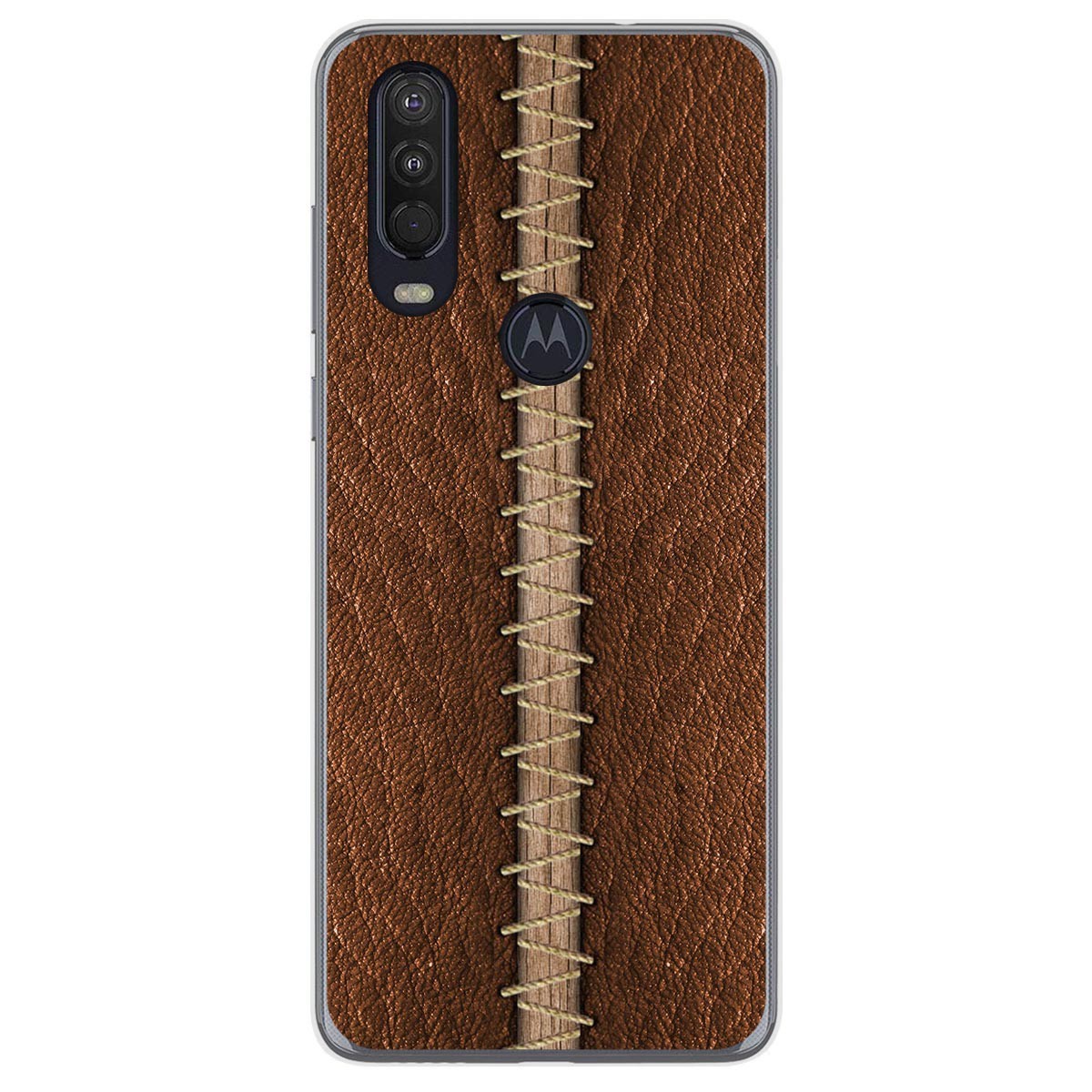 Funda Gel Tpu para Motorola One Action diseño Cuero 01 Dibujos