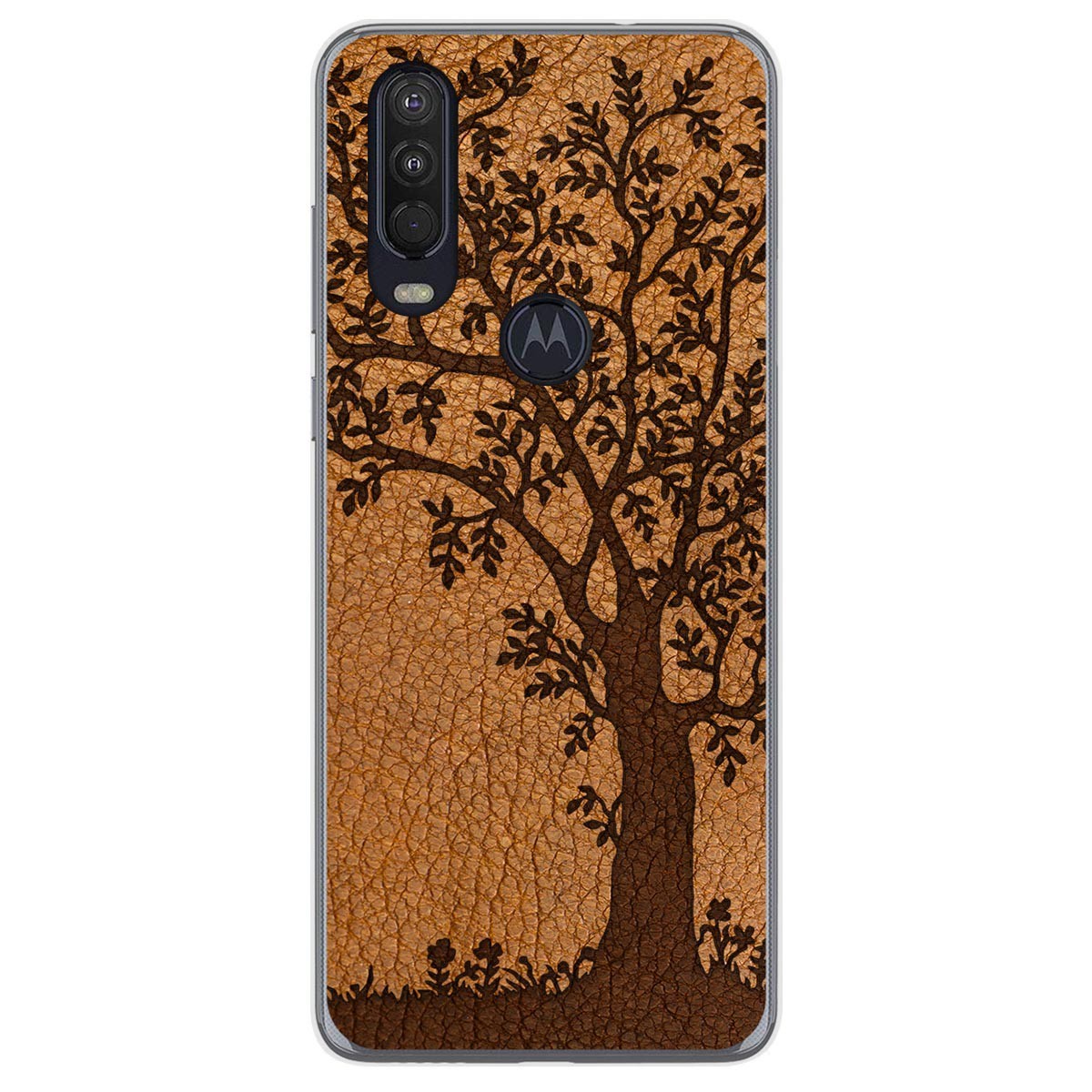 Funda Gel Tpu para Motorola One Action diseño Cuero 03 Dibujos