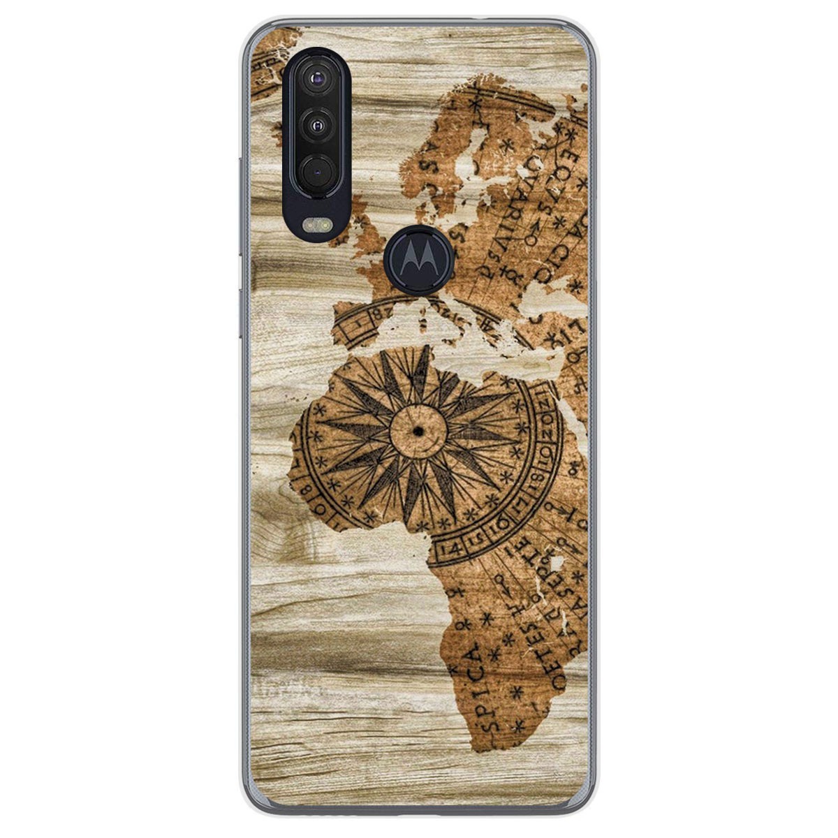Funda Gel Tpu para Motorola One Action diseño Madera 07 Dibujos
