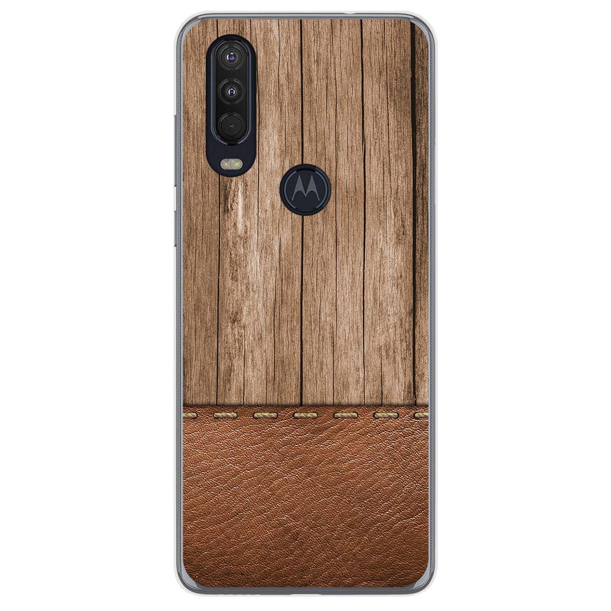 Funda Gel Tpu para Motorola One Action diseño Madera 09 Dibujos