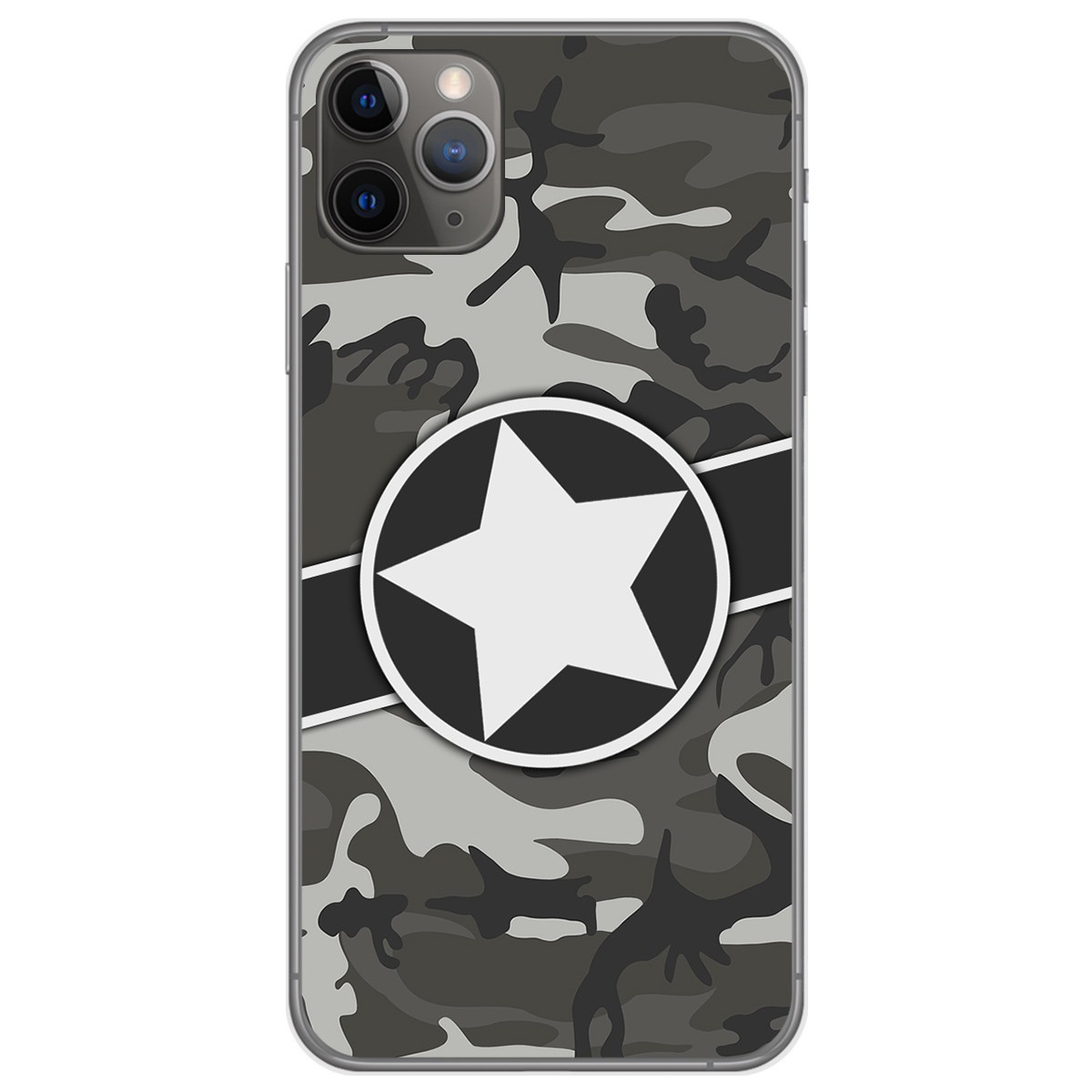 Funda Gel Tpu para Iphone 11 Pro (5.8) diseño Camuflaje 02 Dibujos