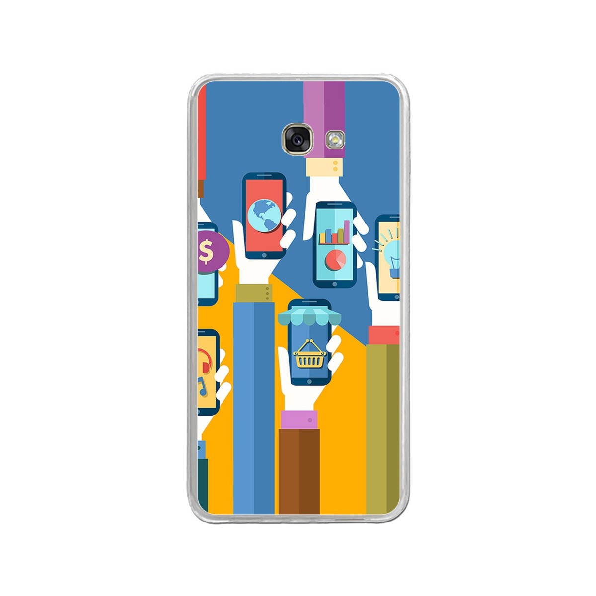 Funda Gel Tpu para Samsung Galaxy A3 (2017) Diseño Apps Dibujos