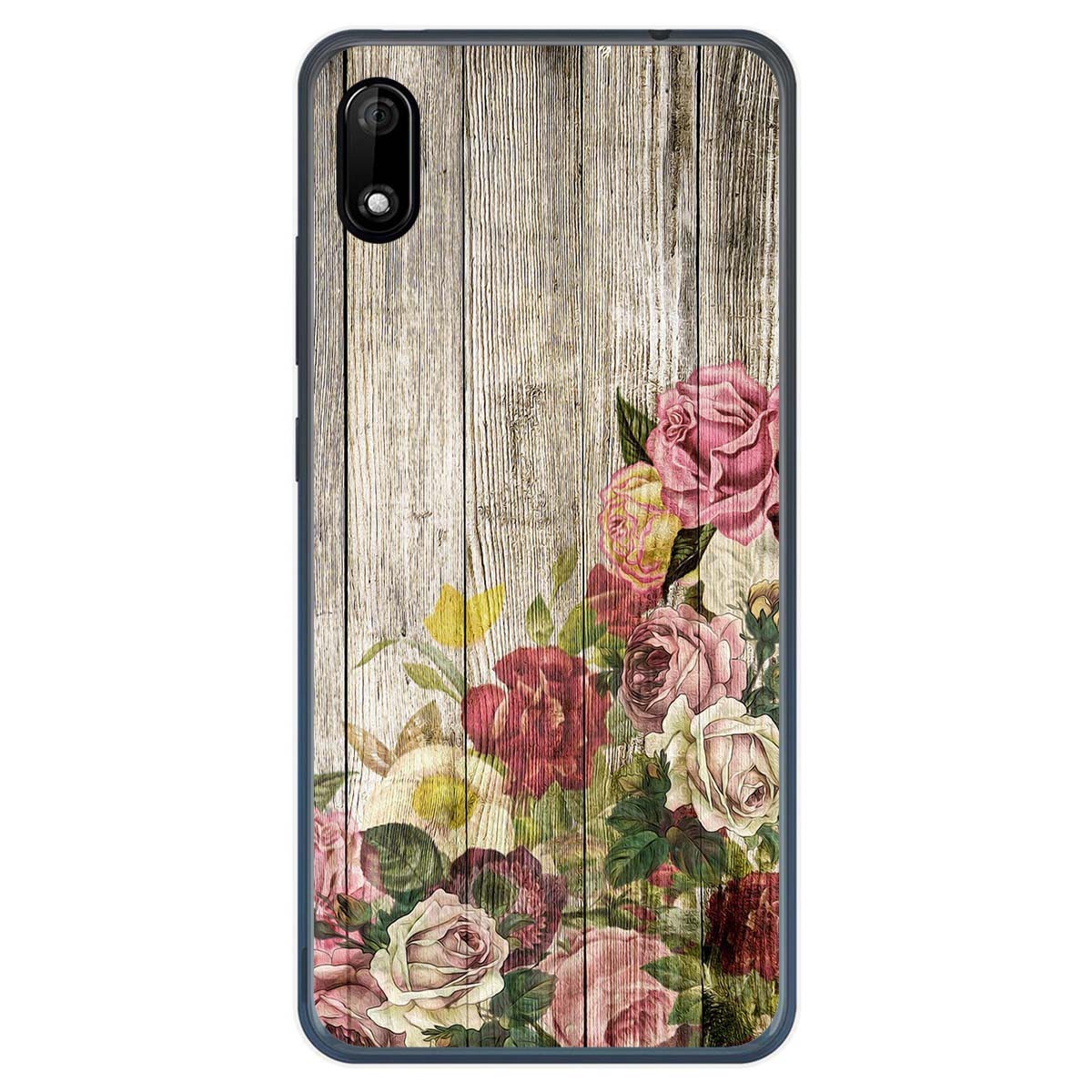 Funda Gel Tpu para Wiko Y70 diseño Madera 08 Dibujos