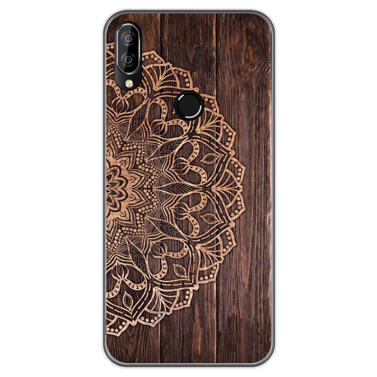 Funda Gel Tpu para Oukitel C16 Pro diseño Madera 06 Dibujos