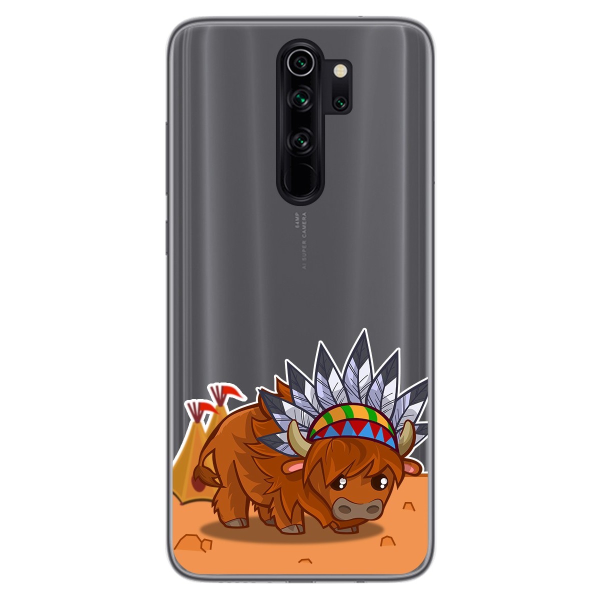 Funda Gel Transparente para Xiaomi Redmi Note 8 Pro diseño Bufalo Dibujos