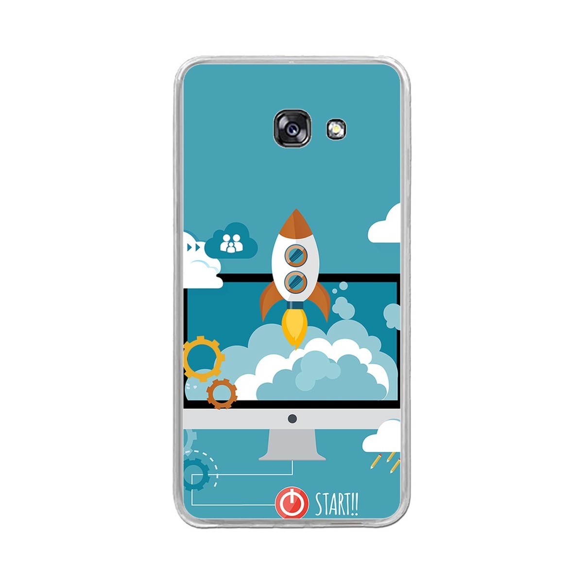 Funda Gel Tpu para Samsung Galaxy A5 (2017) Diseño Cohete Dibujos