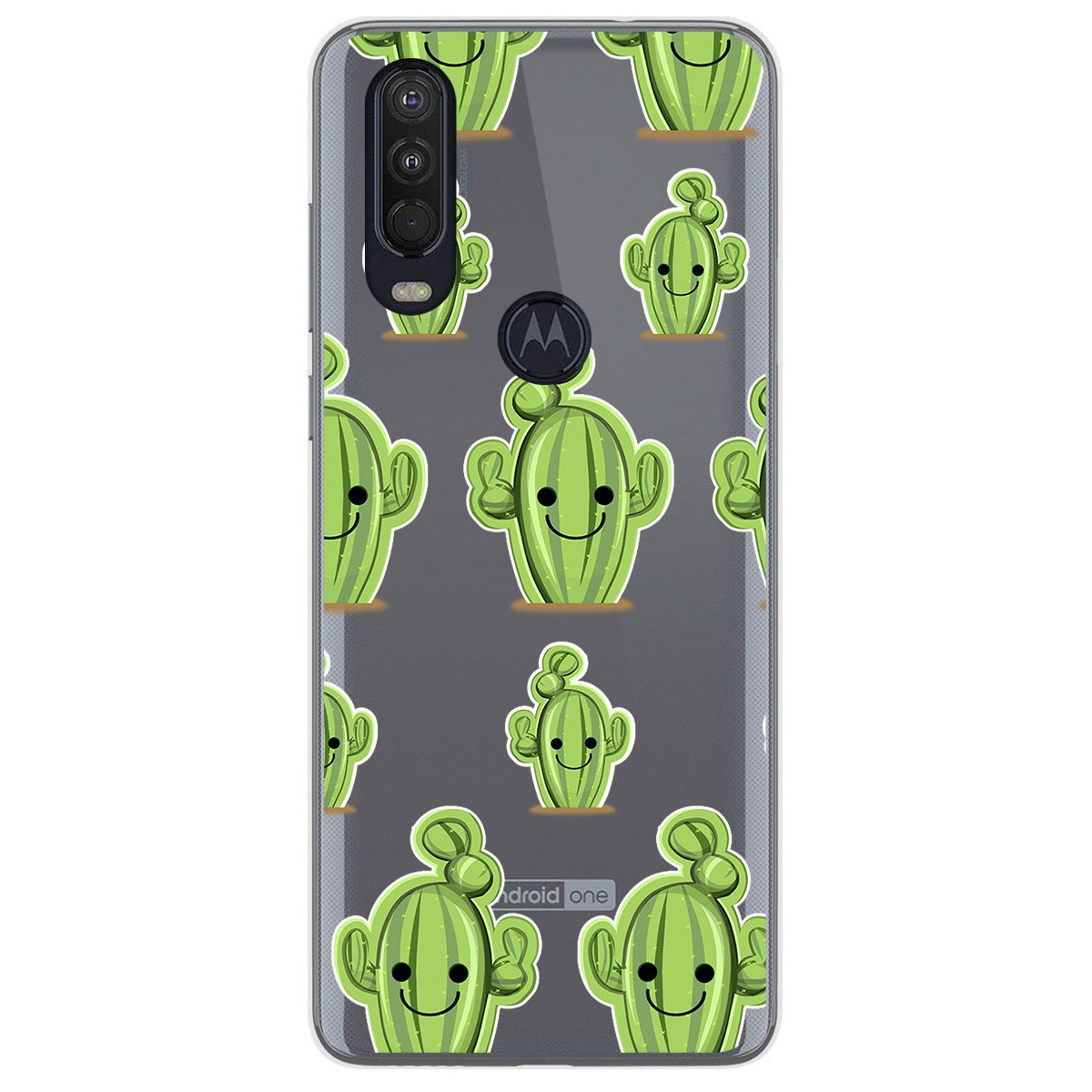 Funda Gel Transparente para Motorola One Action diseño Cactus Dibujos