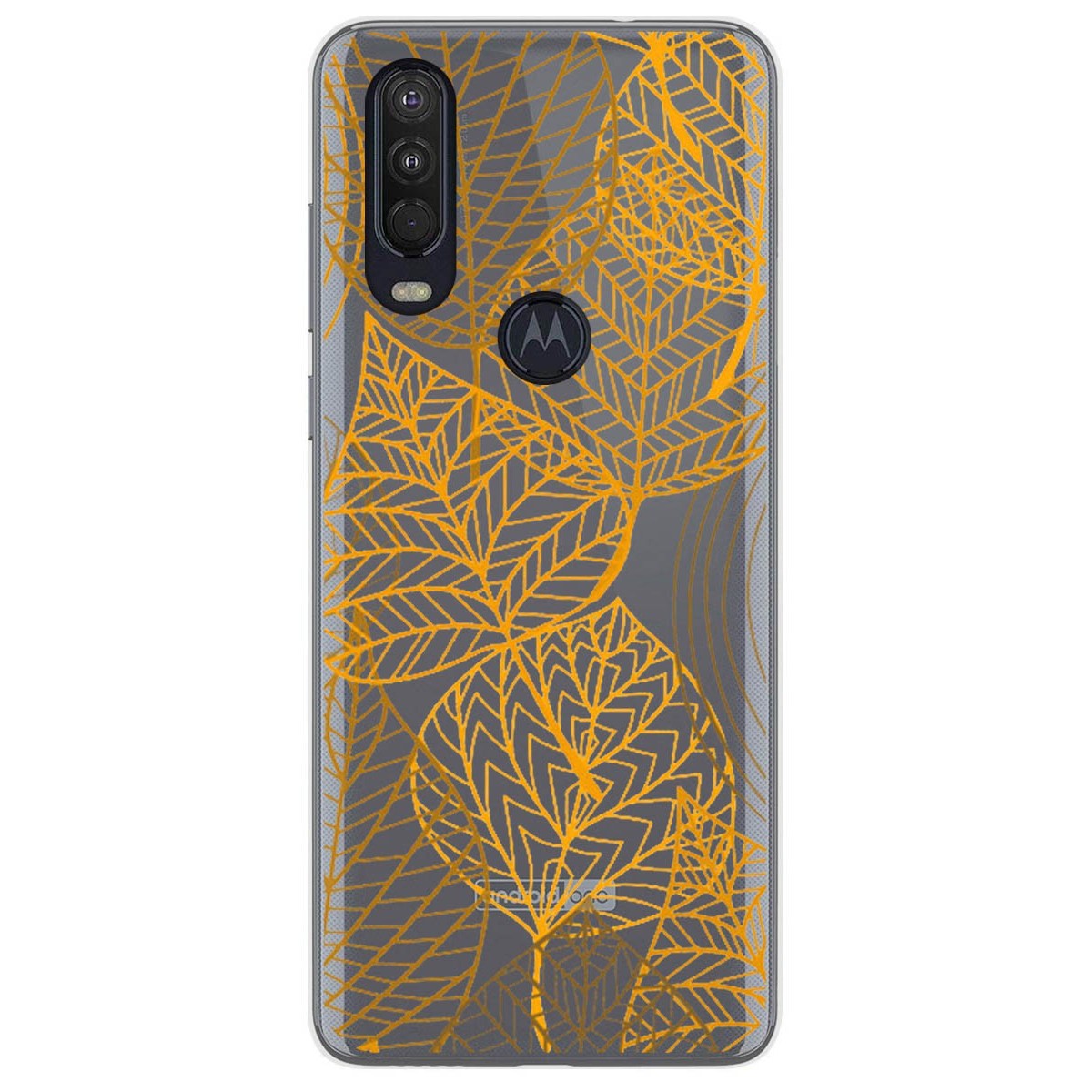 Funda Gel Transparente para Motorola One Action diseño Hojas Dibujos
