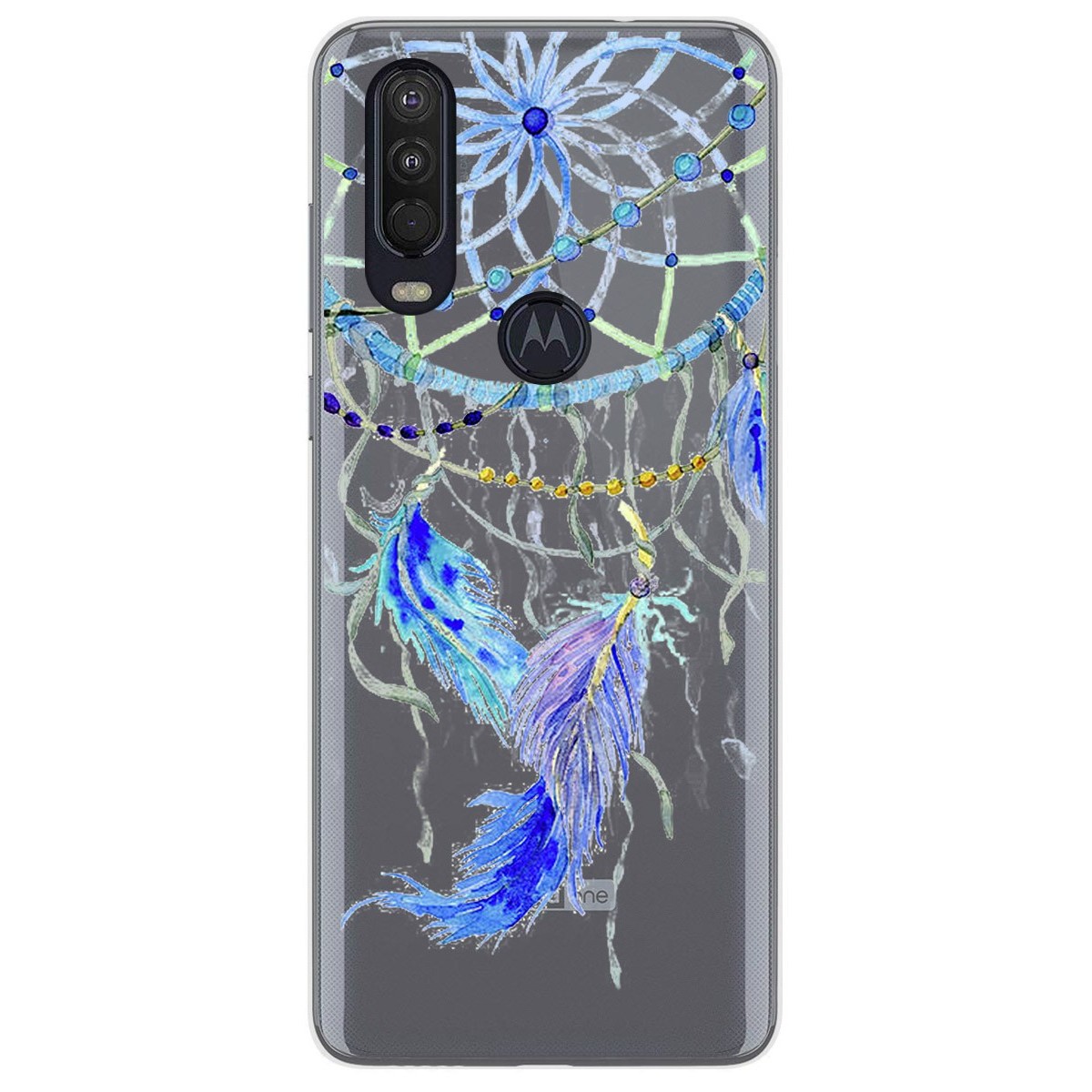 Funda Gel Transparente para Motorola One Action diseño Plumas Dibujos