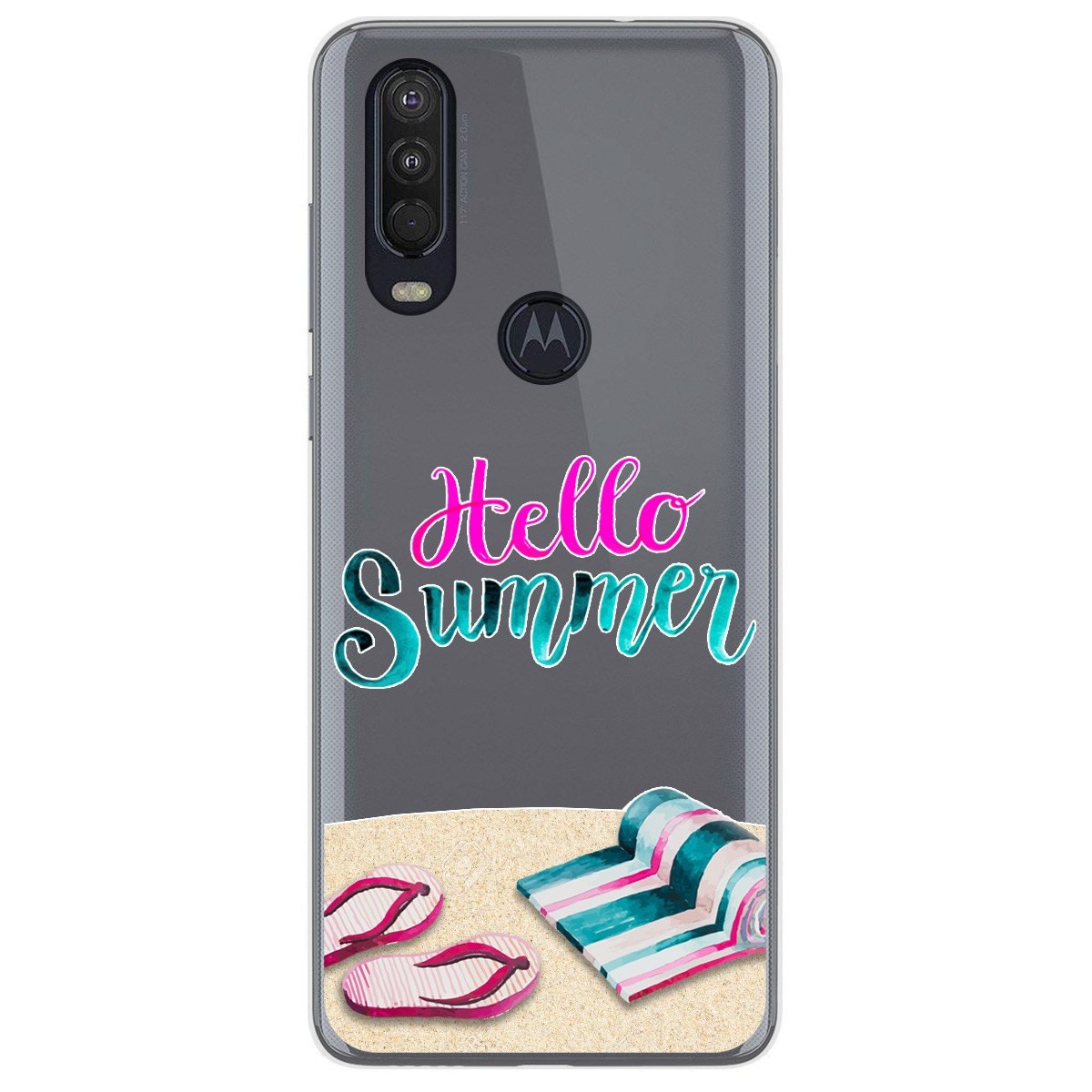 Funda Gel Transparente para Motorola One Action diseño Summer Dibujos
