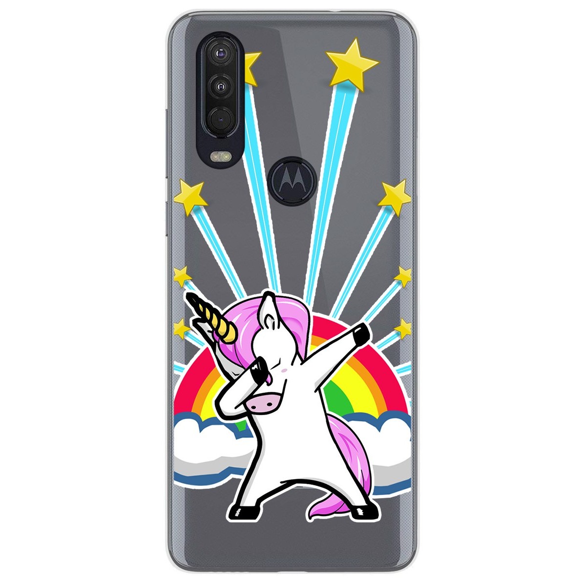 Funda Gel Transparente para Motorola One Action diseño Unicornio Dibujos