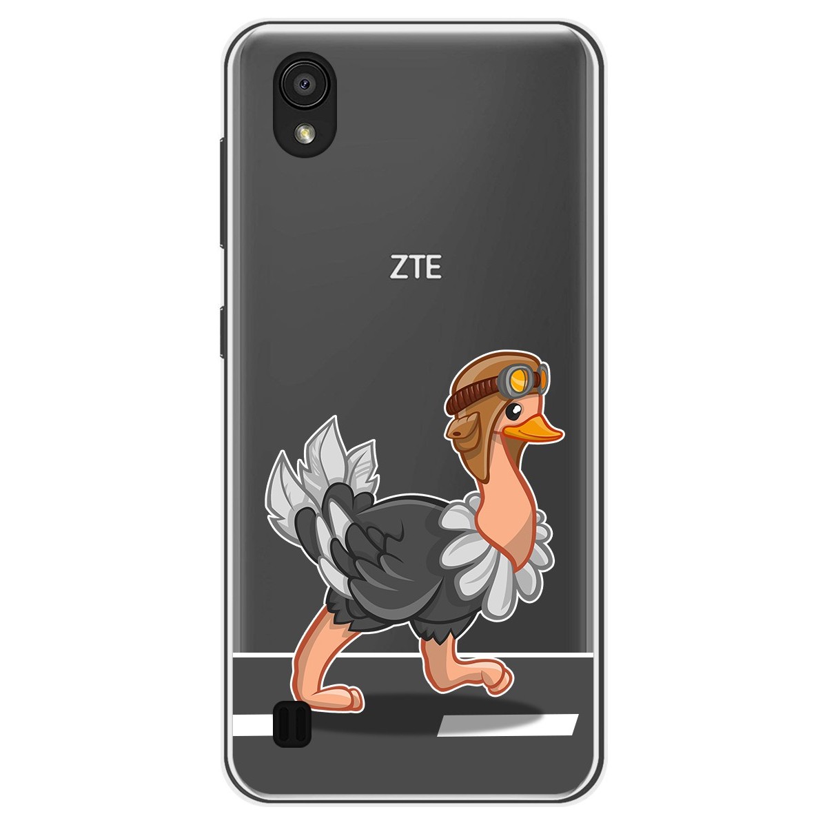 Funda Gel Transparente para Zte Blade A5 2019 diseño Avestruz Dibujos