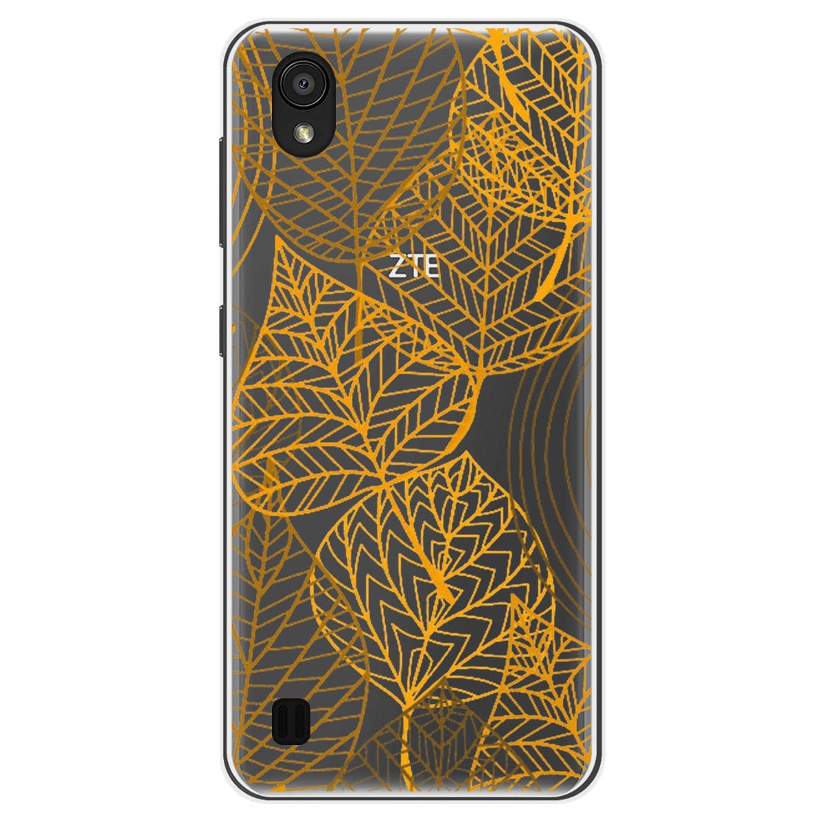 Funda Gel Transparente para Zte Blade A5 2019 diseño Hojas Dibujos