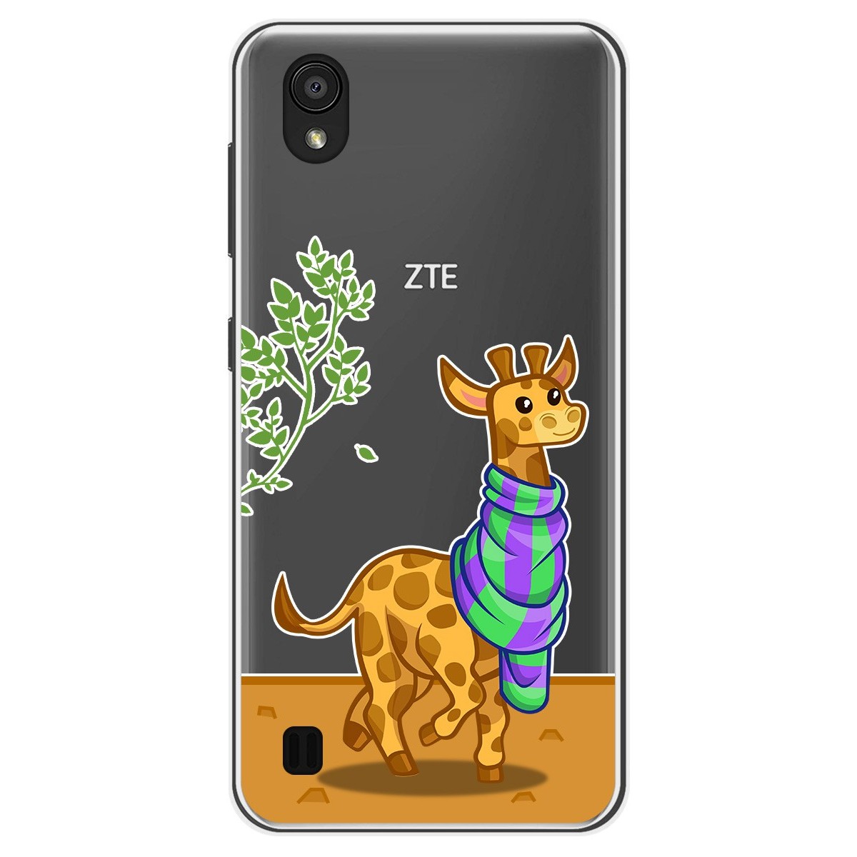 Funda Gel Transparente para Zte Blade A5 2019 diseño Jirafa Dibujos