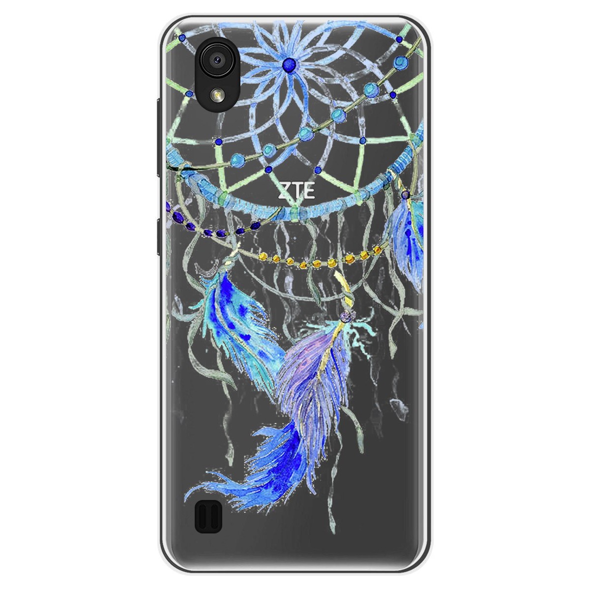 Funda Gel Transparente para Zte Blade A5 2019 diseño Plumas Dibujos