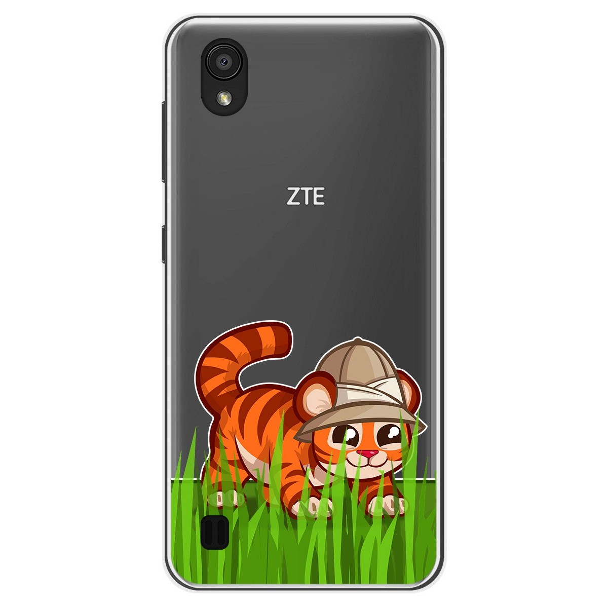 Funda Gel Transparente para Zte Blade A5 2019 diseño Tigre Dibujos