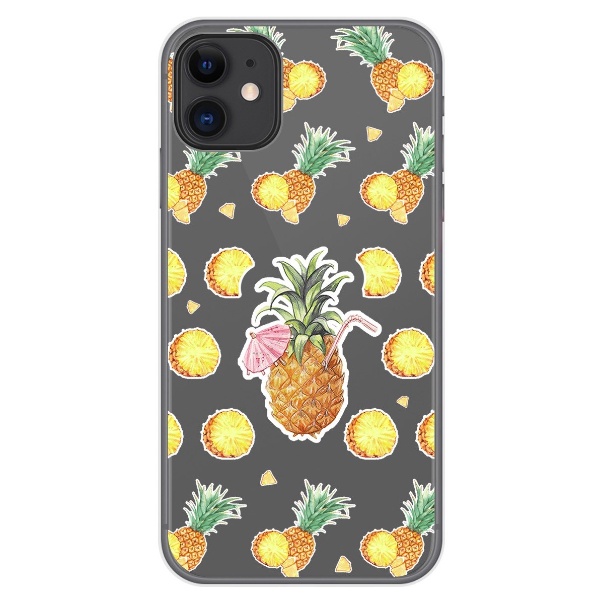 Funda Gel Transparente para Iphone 11 (6.1) diseño Piña Dibujos