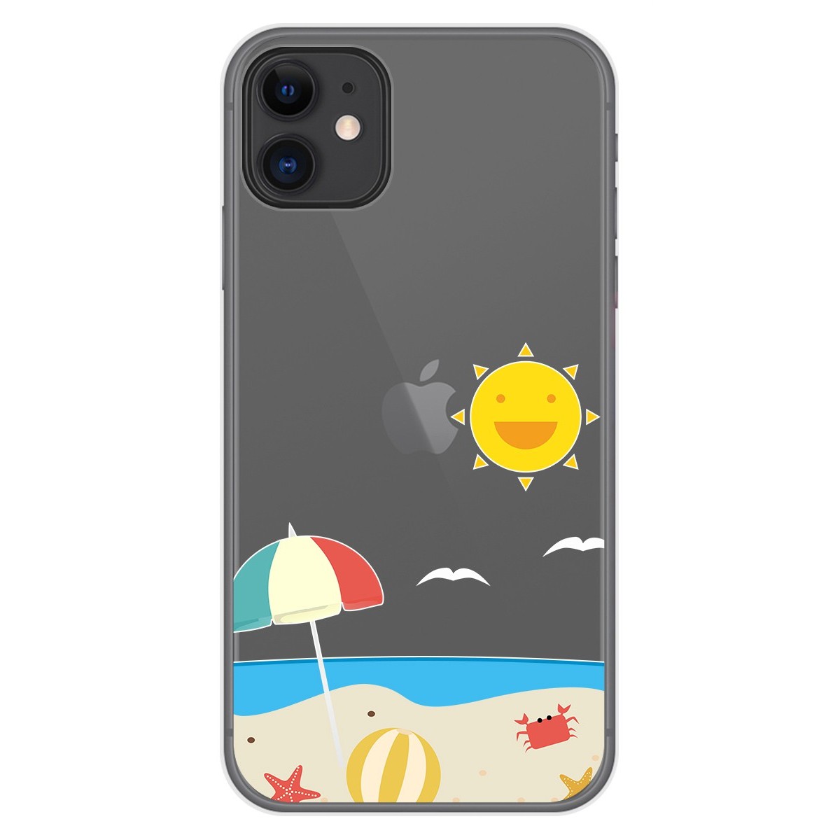 Funda Gel Transparente para Iphone 11 (6.1) diseño Playa Dibujos