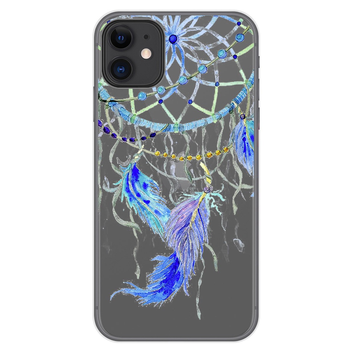 Funda Gel Transparente para Iphone 11 (6.1) diseño Plumas Dibujos