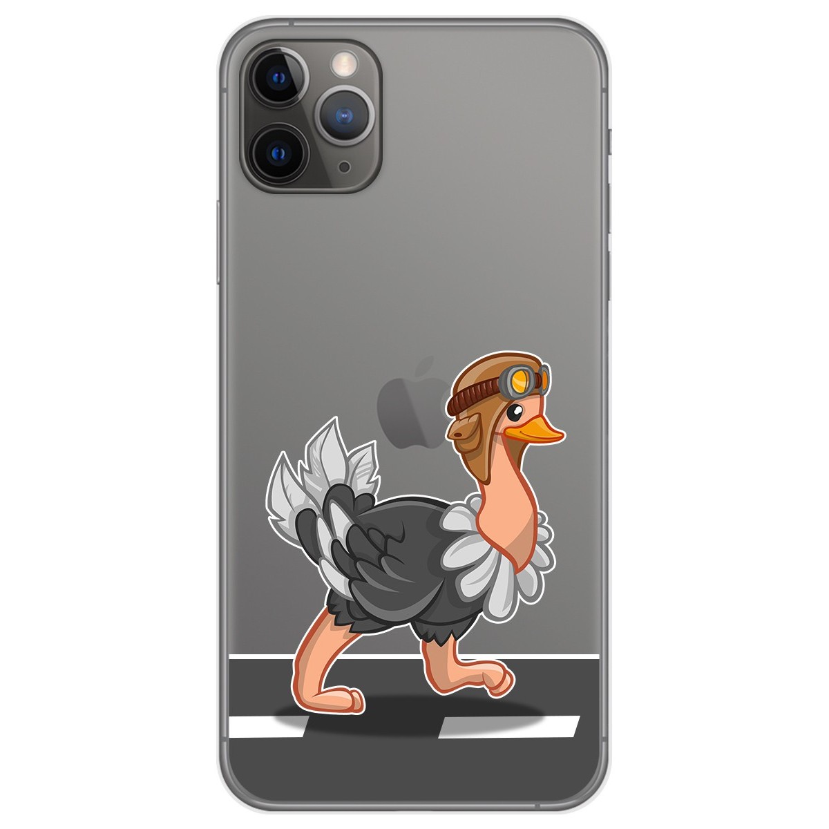 Funda Gel Transparente para Iphone 11 Pro (5.8) diseño Avestruz Dibujos