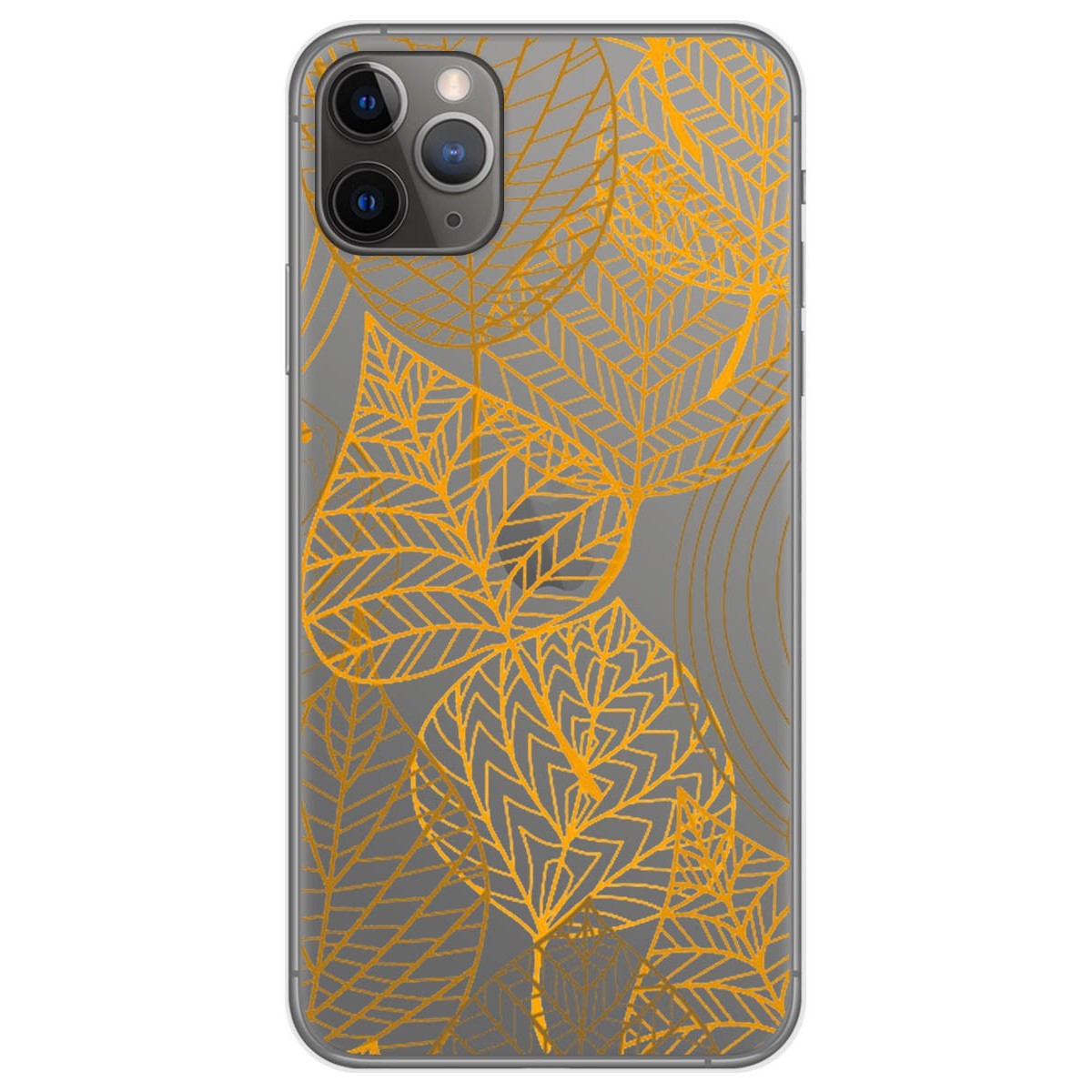 Funda Gel Transparente para Iphone 11 Pro (5.8) diseño Hojas Dibujos
