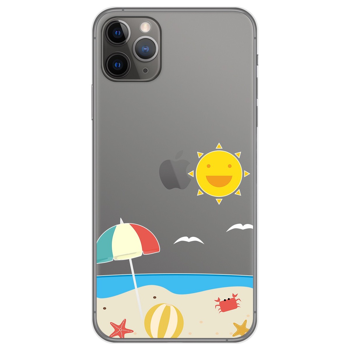 Funda Gel Transparente para Iphone 11 Pro (5.8) diseño Playa Dibujos