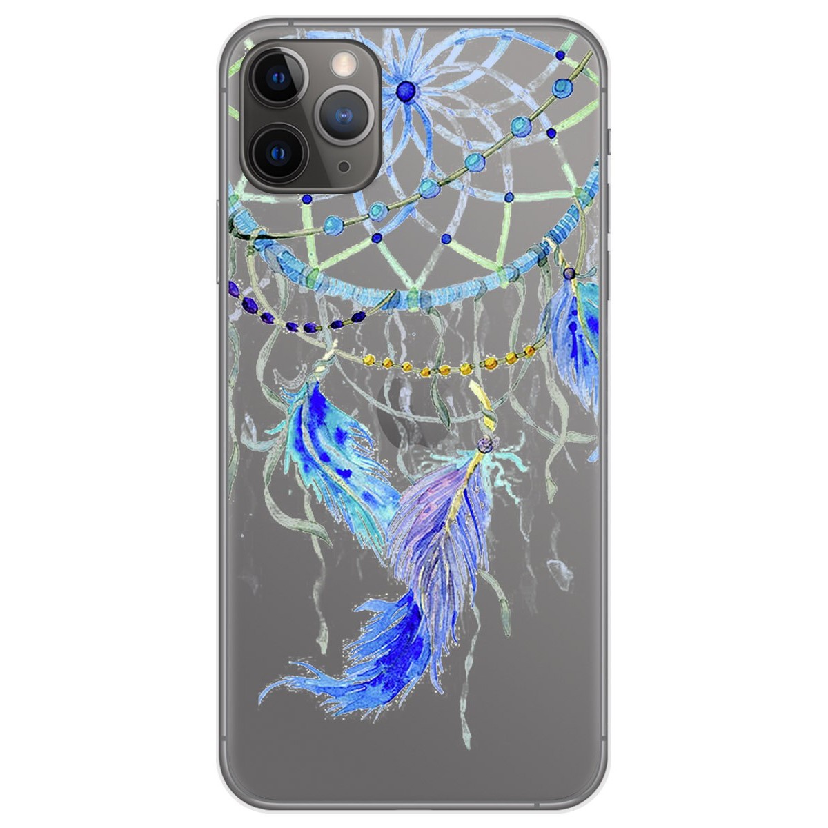 Funda Gel Transparente para Iphone 11 Pro (5.8) diseño Plumas Dibujos