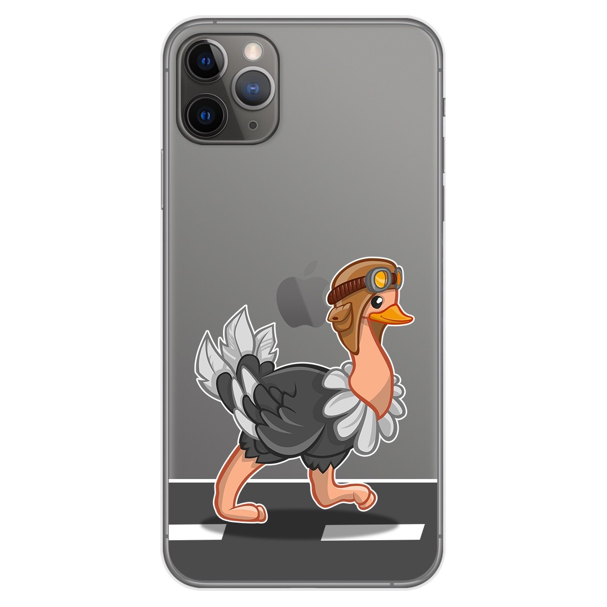 Funda Gel Transparente para Iphone 11 Pro Max (6.5) diseño Avestruz Dibujos