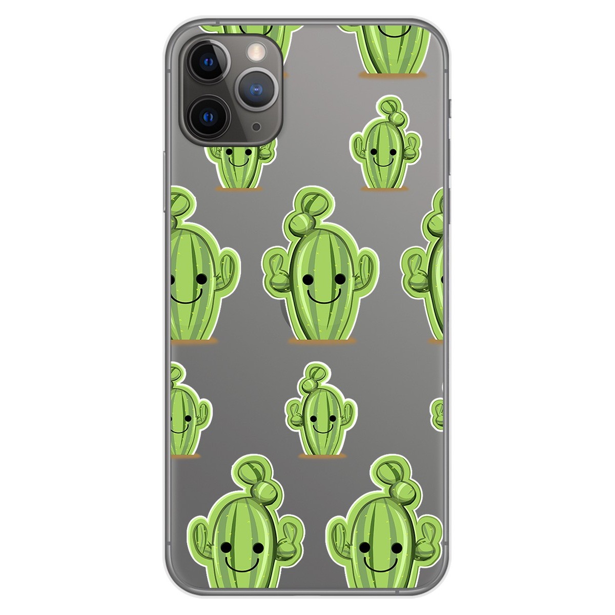 Funda Gel Transparente para Iphone 11 Pro Max (6.5) diseño Cactus Dibujos