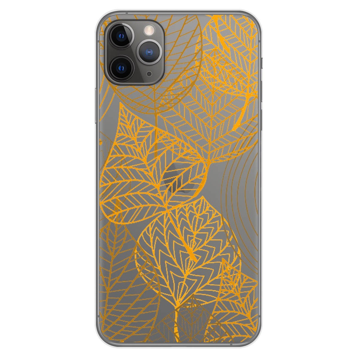 Funda Gel Transparente para Iphone 11 Pro Max (6.5) diseño Hojas Dibujos