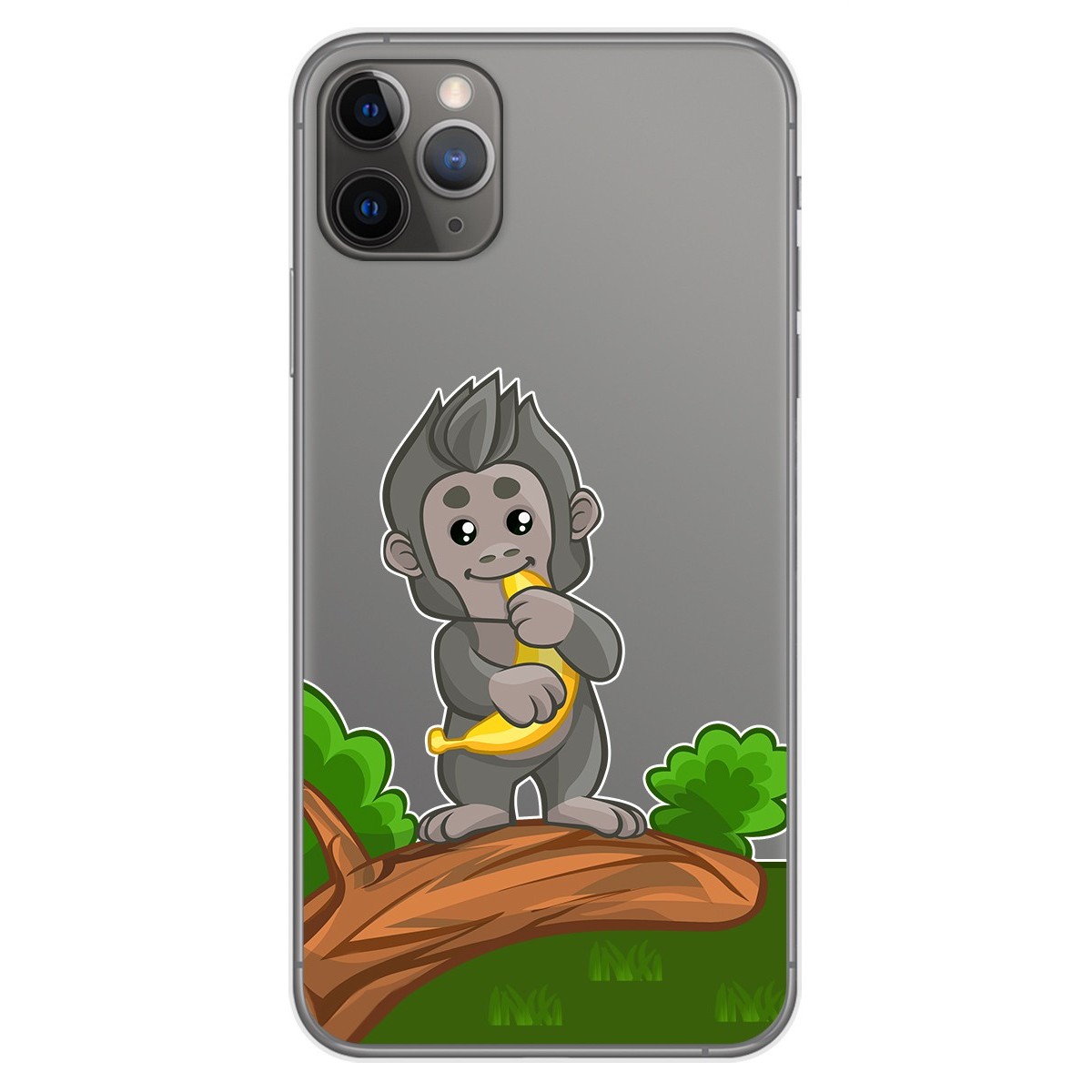 Funda Gel Transparente para Iphone 11 Pro Max (6.5) diseño Mono Dibujos