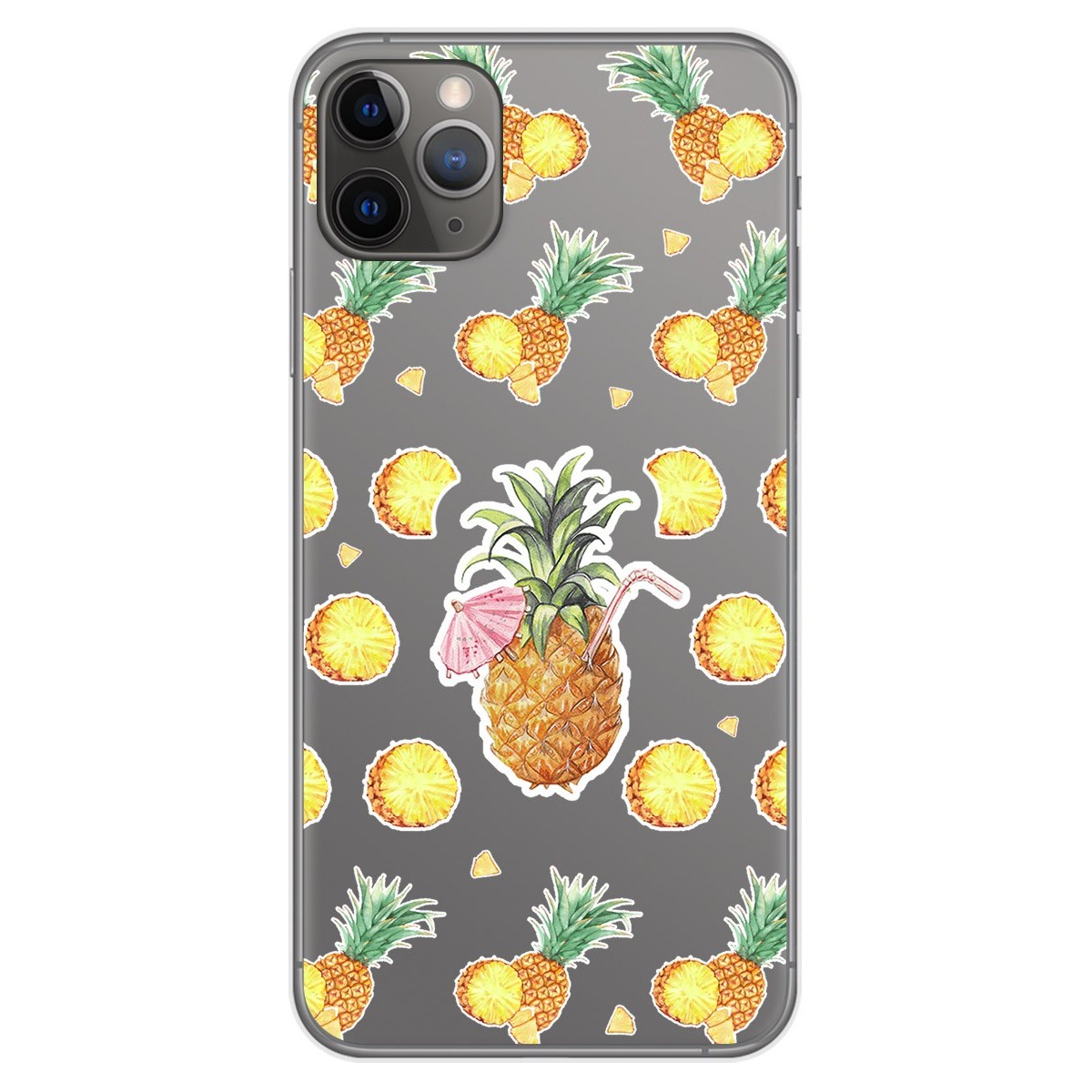 Funda Gel Transparente para Iphone 11 Pro Max (6.5) diseño Piña Dibujos