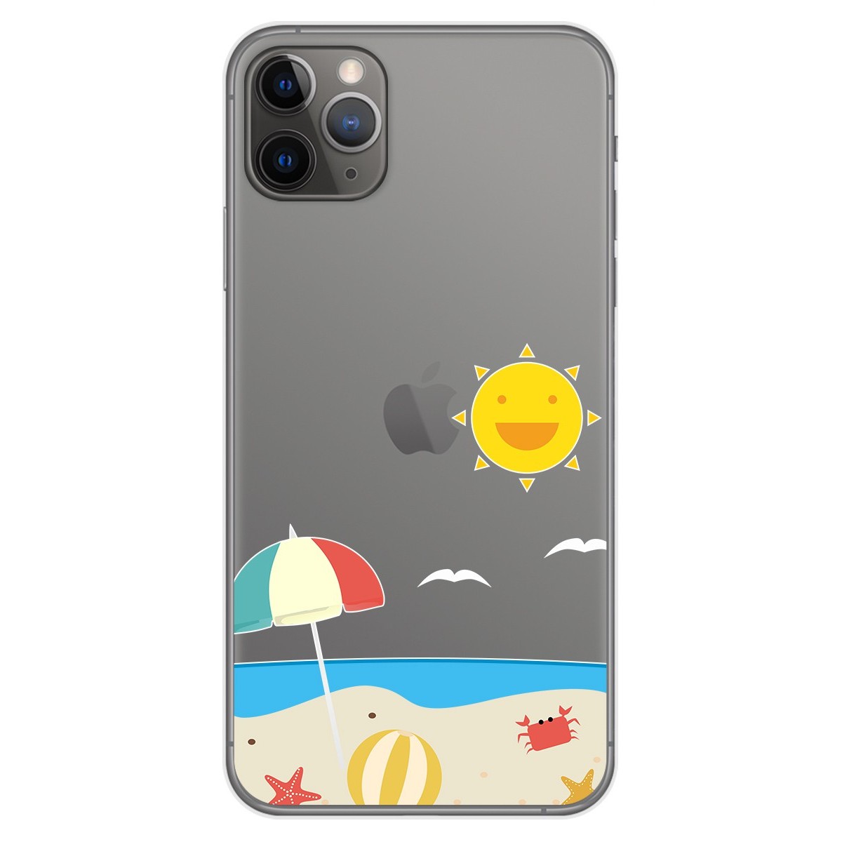 Funda Gel Transparente para Iphone 11 Pro Max (6.5) diseño Playa Dibujos