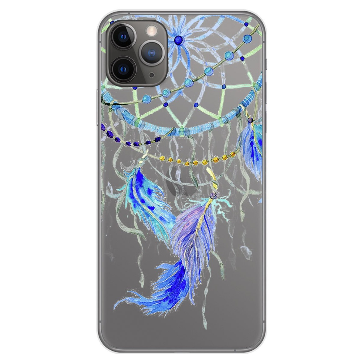 Funda Gel Transparente para Iphone 11 Pro Max (6.5) diseño Plumas Dibujos