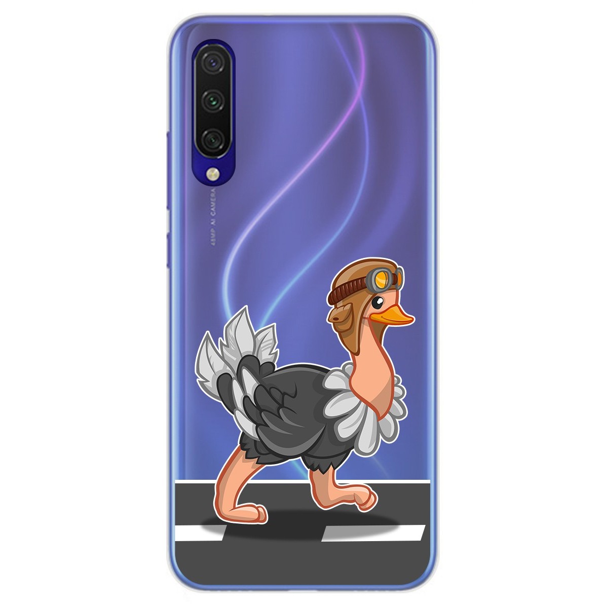 Funda Gel Transparente para Xiaomi Mi 9 Lite diseño Avestruz Dibujos