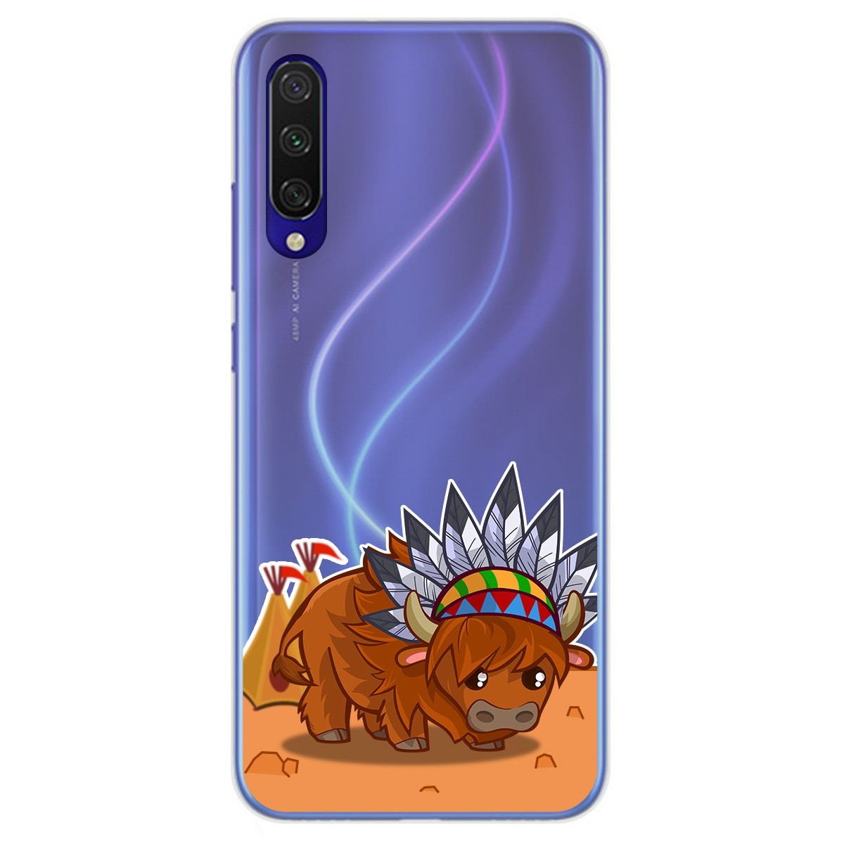 Funda Gel Transparente para Xiaomi Mi 9 Lite diseño Bufalo Dibujos