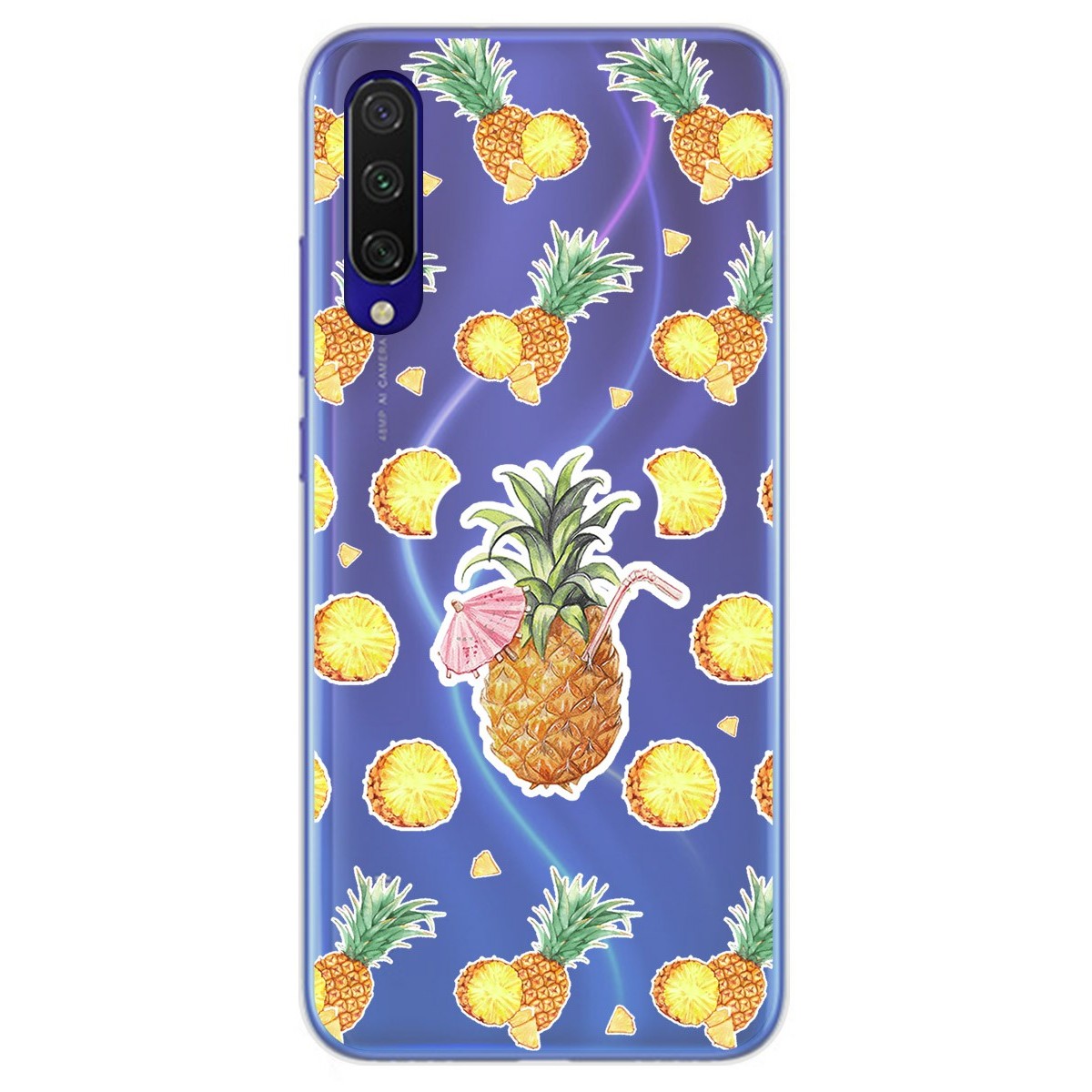 Funda Gel Transparente para Xiaomi Mi 9 Lite diseño Piña Dibujos