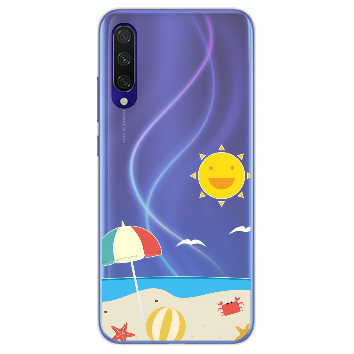 Funda Gel Transparente para Xiaomi Mi 9 Lite diseño Playa Dibujos