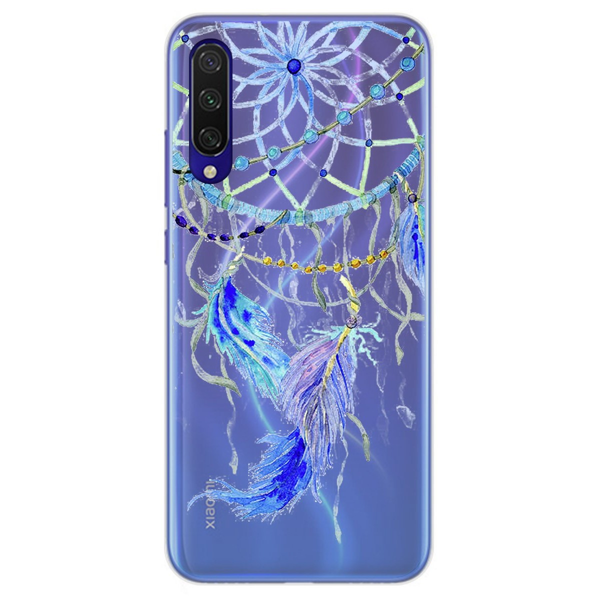 Funda Gel Transparente para Xiaomi Mi 9 Lite diseño Plumas Dibujos